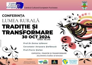 Read more about the article Conferința „Lumea rurală – tradiție și transformare”, miercuri, la Centrul Cultural European Pucioasa