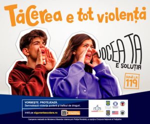 Read more about the article Polițiștii Biroului Siguranță Școlară desfășoară activități în cadrul Campaniei „Tăcerea e tot violență. Vocea ta e soluția”