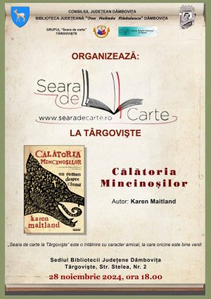 Read more about the article La Biblioteca Județeană Dâmbovița va avea loc o nouă întâlnire „Seara de carte la Târgovişte”