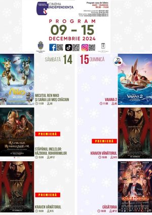Read more about the article Descoperă programul proiecțiilor de film la Cinema Independența, din acest week-end!