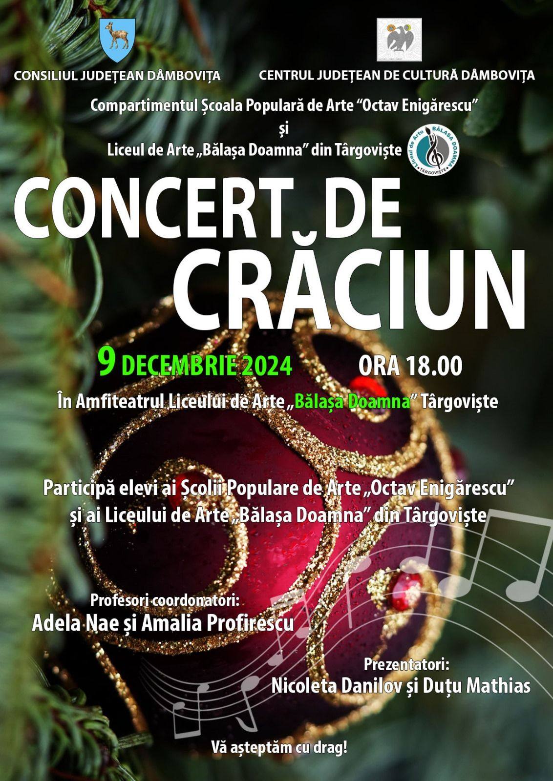You are currently viewing Concert de Crăciun la Liceul de Arte „Bălașa Doamna” din Târgoviște