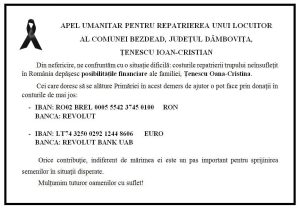 Read more about the article Apel umanitar al primăriei Bezdead, pentru repatrierea unui locuitor al comunei