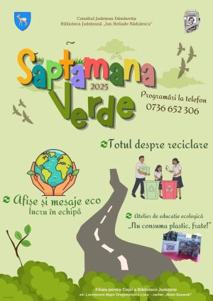 Read more about the article „Săptămâna Verde” la Filiala pentru Copii a Bibliotecii Județeane Dâmbovița