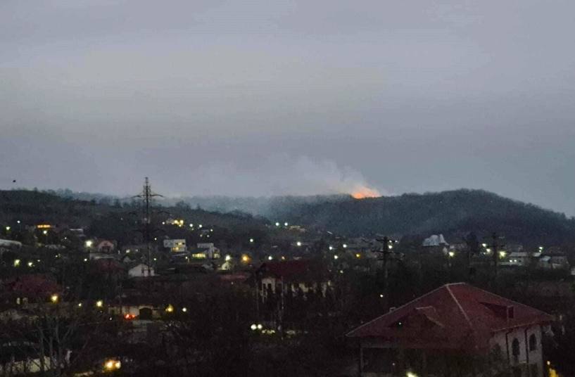 You are currently viewing Incendiu puternic de vegetație pe dealurile din localitatea Valea Voievozilor
