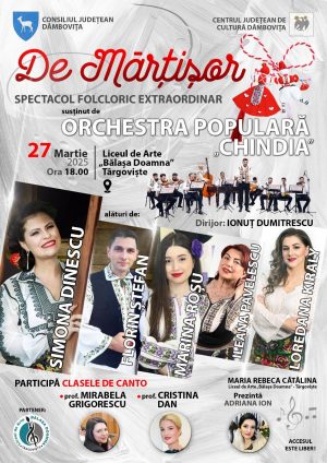 Read more about the article La Târgoviște, va avea loc spectacolul Folcloric Extraordinar intitulat:  „De Mărțișor”!