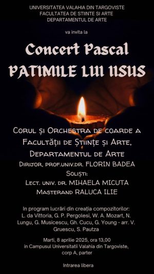 Read more about the article Studenții și masteranzii Facultății de Științe și Arte, Departamentul de Arte pregătesc două concerte speciale, dedicate sărbătorilor pascale