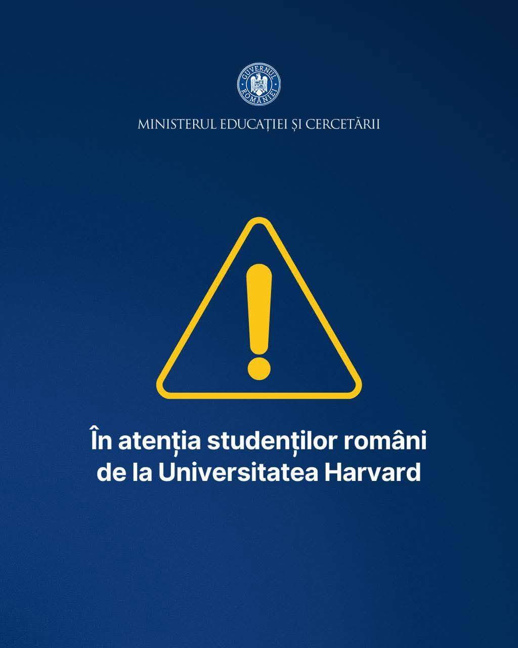 You are currently viewing Ministerul Educației și Cercetării urmărește cu atenție situația studenților români de la Universitatea Harvard