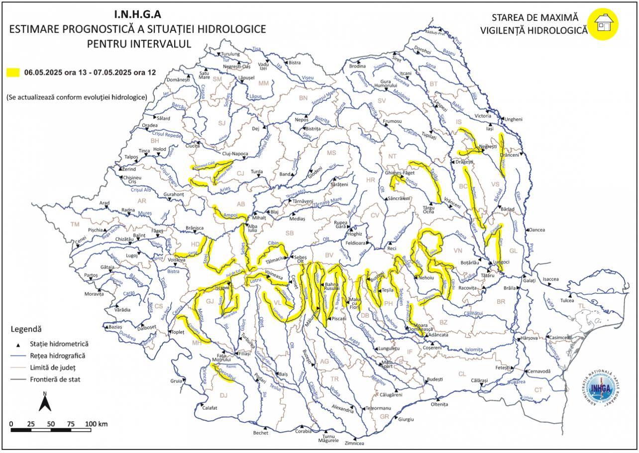 You are currently viewing Acumulări importante de apă, cu posibile viituri, în bazinele hidrografice ale râurilor Dâmbovița și Ialomița!