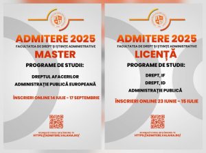 Read more about the article FACULTATEA DE DREPT ȘI ȘTIINȚE ADMINISTRATIVE DIN CADRUL UNIVERSITĂȚII „VALAHIA” DIN TÂRGOVIȘTE DĂ STARTUL ADMITERII PENTRU ANUL UNIVERSITAR 2025-2026