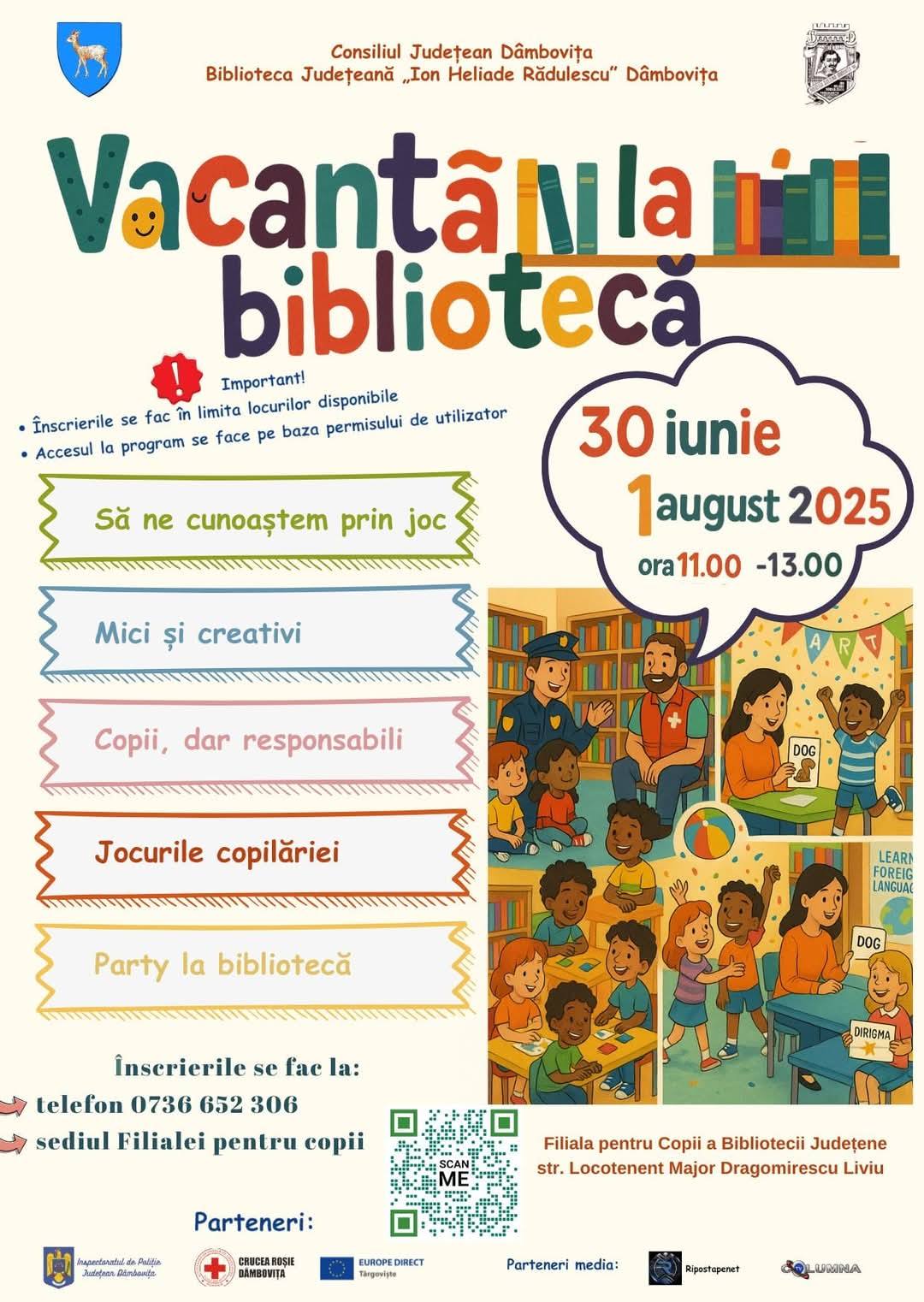 You are currently viewing TÂRGOVIȘTE: Programul „Vacanţă la bibliotecă” se va desfășura între 30 iunie – 1 august 2025)