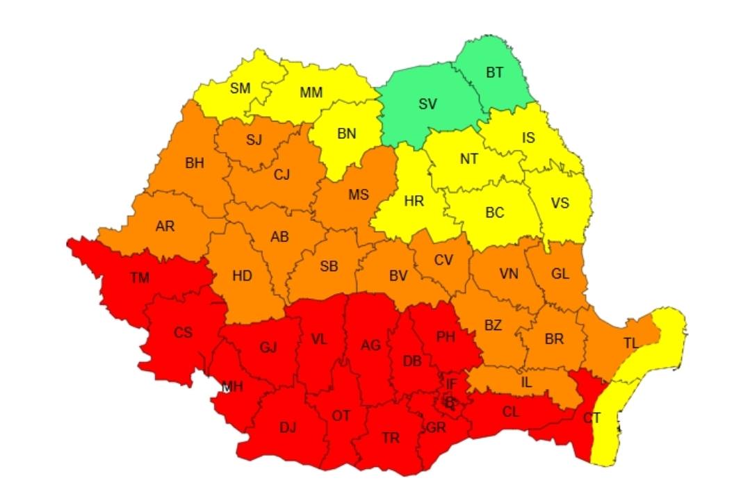 You are currently viewing Atenție! Cod Roșu de caniculă, în jumătatea sudică a României, inclusiv în Dâmboviţa