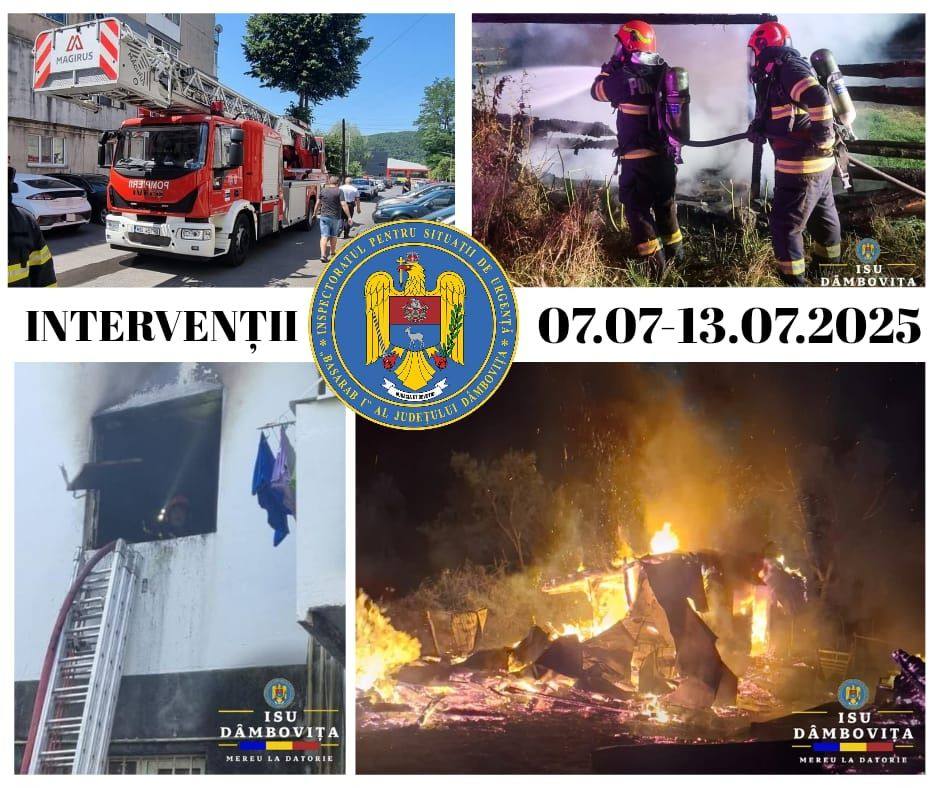 You are currently viewing În ultima săptămână, pompierii dâmbovițeni au intervenit la stingerea a 40 de incendii