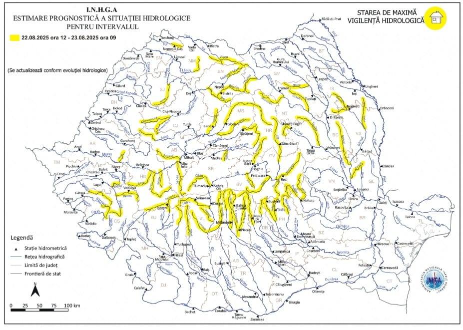 You are currently viewing Avertizări hidrologice pe unele sectoare ale râurilor Dâmbovița și Ialomița