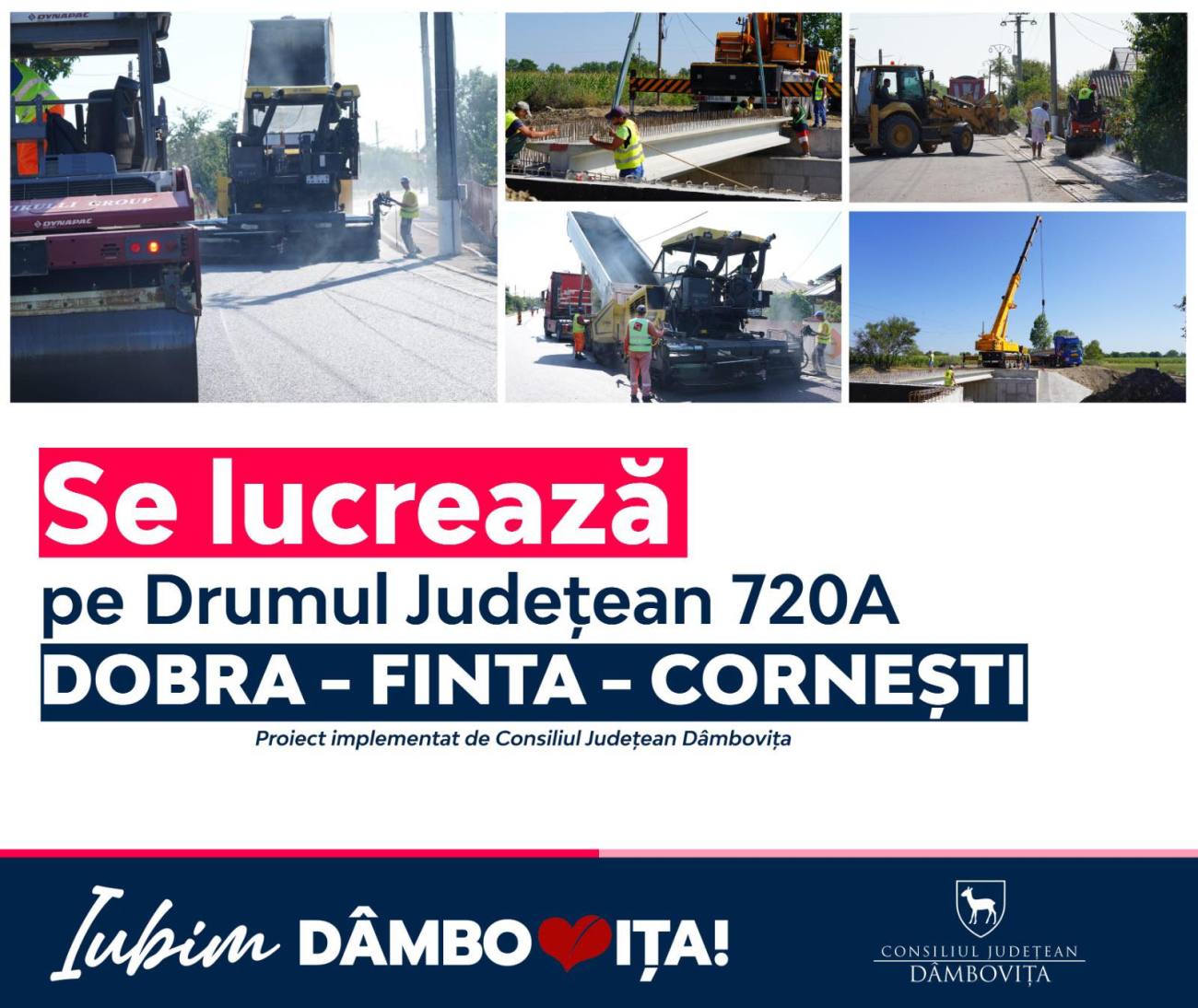 You are currently viewing Lucrările de modernizare, pe DJ 720A – Gura Ocniței – Adânca – Bucșani – Mărcești – Finta – Postârnacu – DN1A avansează în ritm susținut