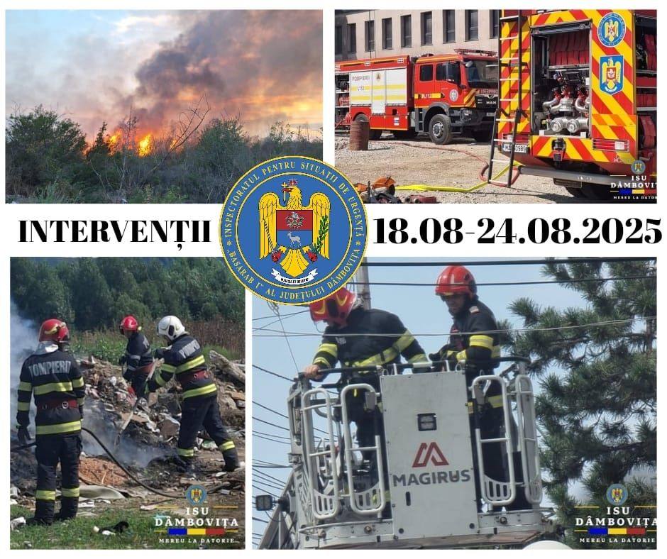 You are currently viewing Peste 300 de intervenții pentru pompierii dâmbovițeni într-o săptămână, 34 la incendii de vegetație