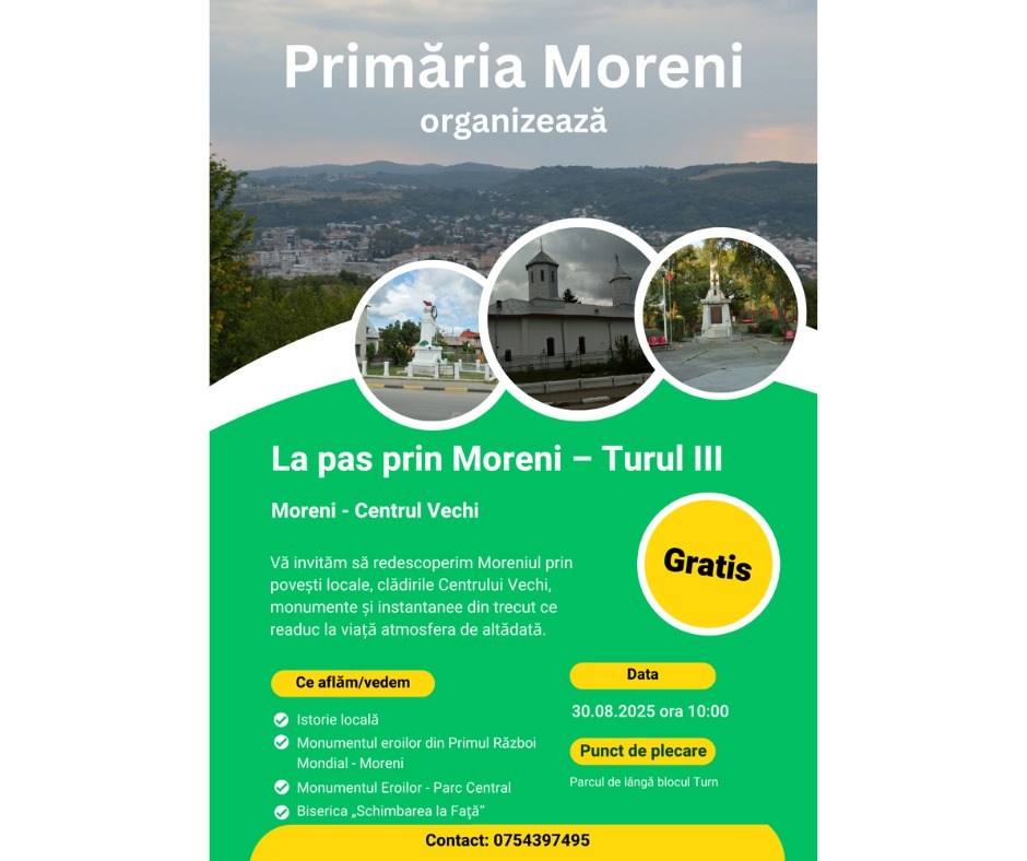 You are currently viewing „La pas prin Moreni” – Turul III. Descoperă poveștile Centrului Vechi al orașului