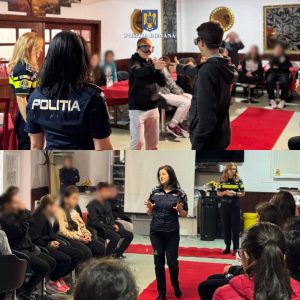 Read more about the article Polițiștii dâmbovițeni, lecții de prevenție pentru tineri, în tabăra Cerbul