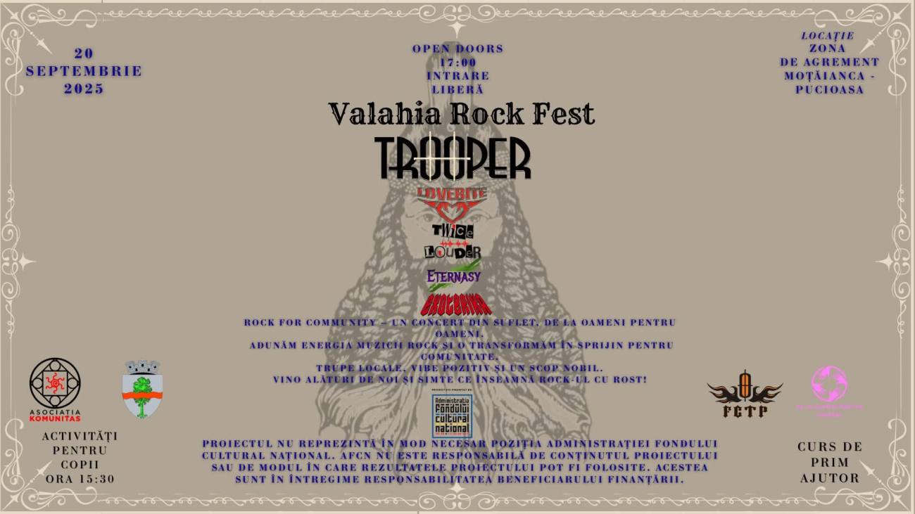 You are currently viewing Prima ediție a Valahia Rock Fest, astăzi, în zona de agrement Moțăianca, din Pucioasa