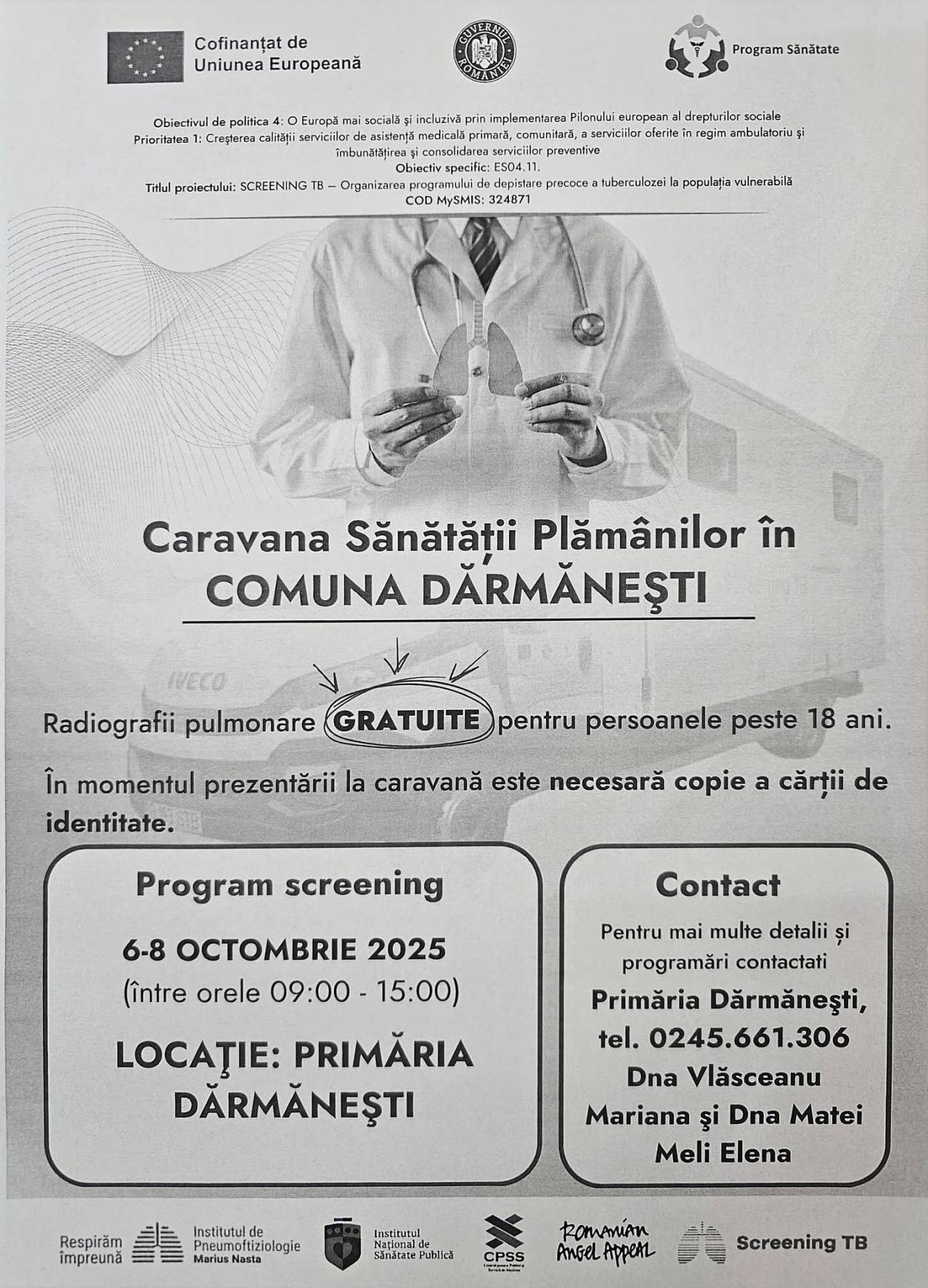 You are currently viewing Caravana Sănătății Plămânilor ajunge la Dărmănești