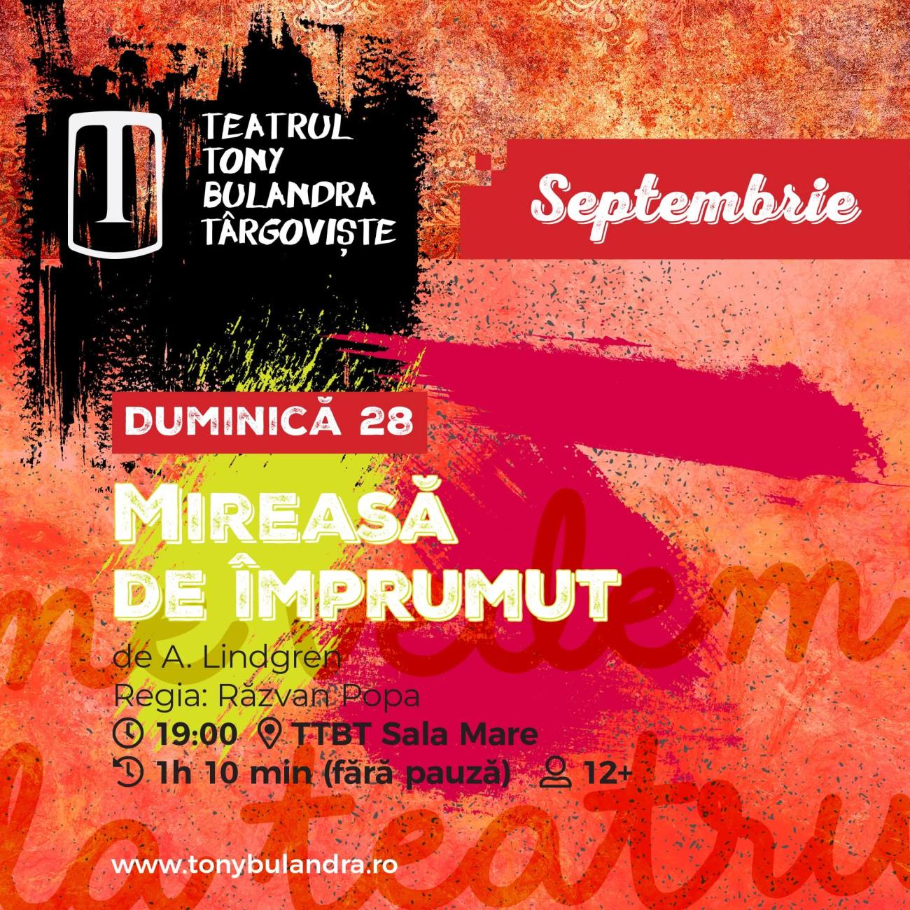 You are currently viewing „Mireasă de împrumut”, diseară, la Teatrul Tony Bulandra Târgoviște