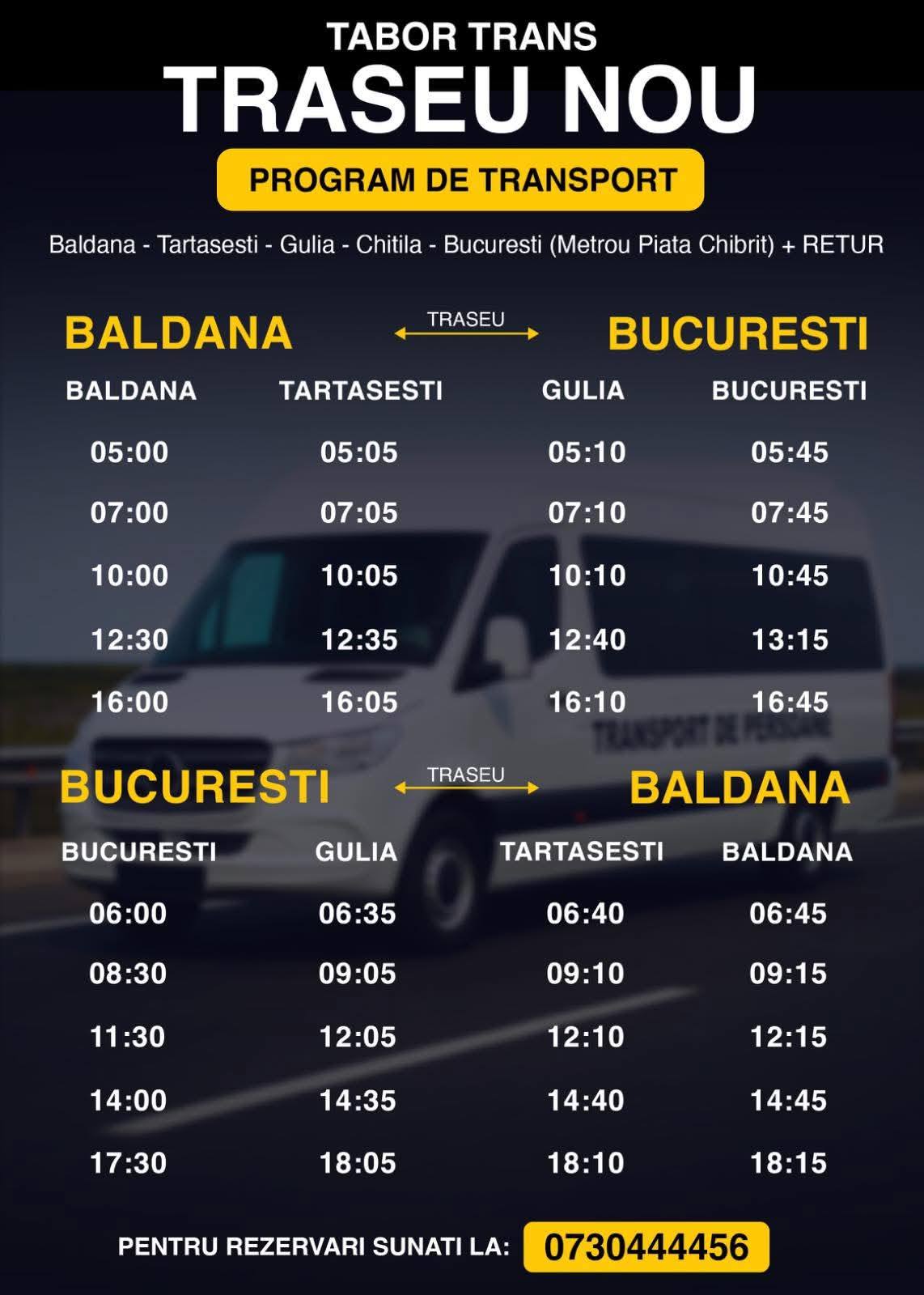 You are currently viewing O nouă rută de transport va lega Tărtășeștiul de București, din 1 octombrie