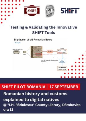 Read more about the article Biblioteca  Județenă Dâmbovița găzduiește evenimentul Pilot SHIFT Târgoviște – Istoria și obiceiurile românești explicate nativilor digitali