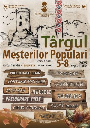 Read more about the article Parcul Chindia din Târgoviște va găzdui cea de-a XXIII-a ediție a Târgului Meșterilor Populari
