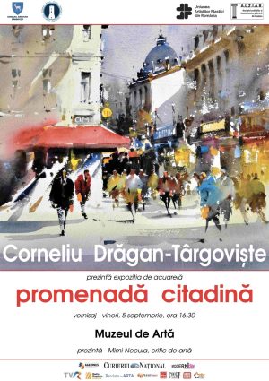 Read more about the article „Promenadă citadină”, expoziţie de acuarelă a artistului Corneliu Drăgan-Târgoviște la Muzeul de Artă din Târgoviște