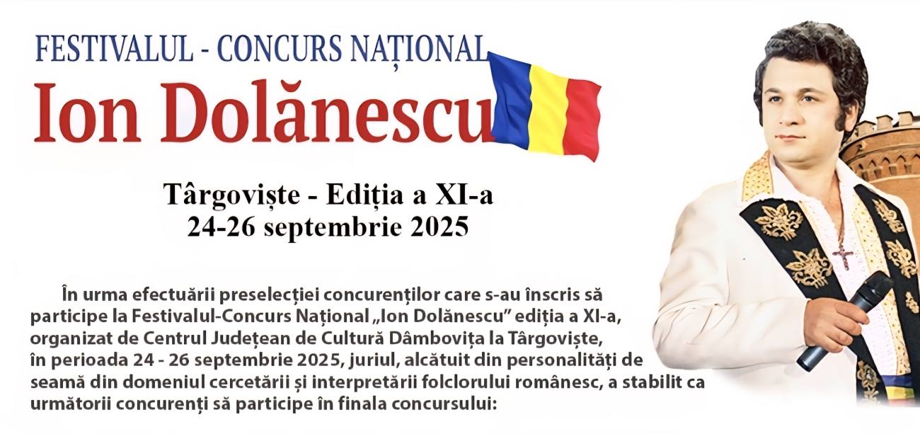You are currently viewing Au fost anunțați participanții la FESTIVALUL – CONCURS NAŢIONAL „ION DOLĂNESCU”, ediția a XI-a!