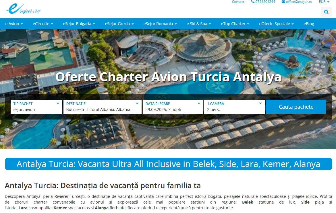 You are currently viewing Dacă vrei vacanța perfectă, fă-și planul din timp! Au apărut deja ofertele pentru Antalya 2026