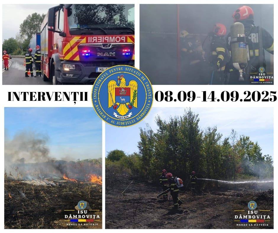 You are currently viewing Săptămână de foc pentru pompierii dâmbovițeni – 35 de incendii de vegetație și peste 300 de intervenții