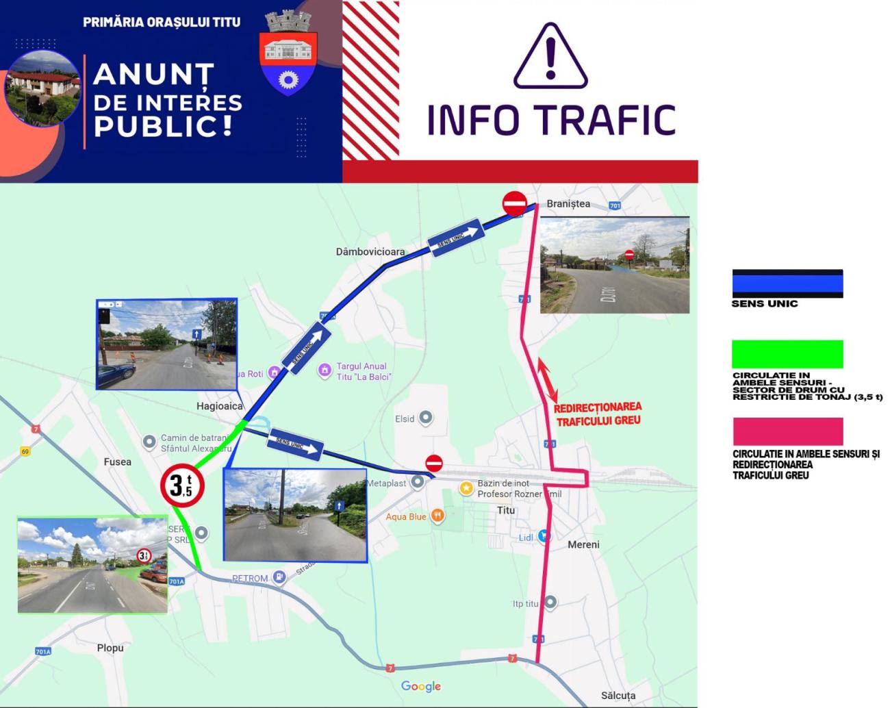 You are currently viewing Modificări în circulație, la Titu, pe durata manifestărilor din perioada 12-14 septembrie