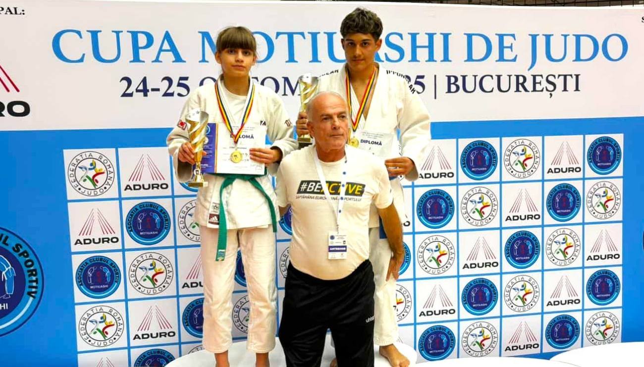You are currently viewing Judocanii de la CS Târgoviște, de patru ori pe podium la Cupa Internațională Motiuashi. Andrada Dinu și Iliuță Dobra au cucerit aurul