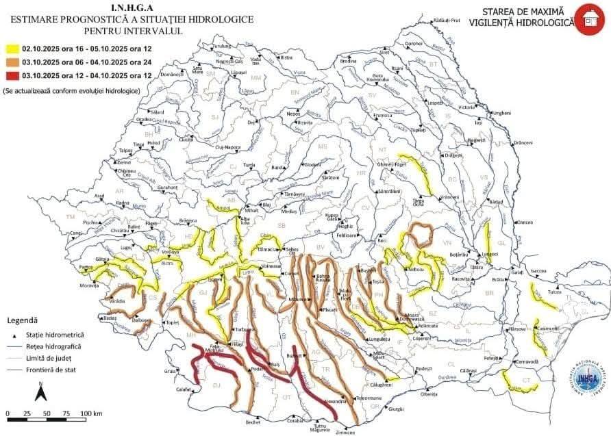 You are currently viewing Județul Dâmbovița, sub cod galben și portocaliu de viituri și inundații