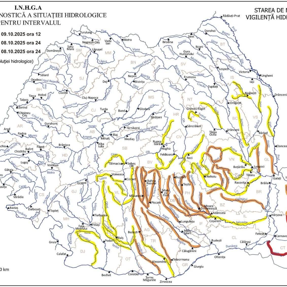 You are currently viewing Județul Dâmbovița, sub cod portocaliu de inundații