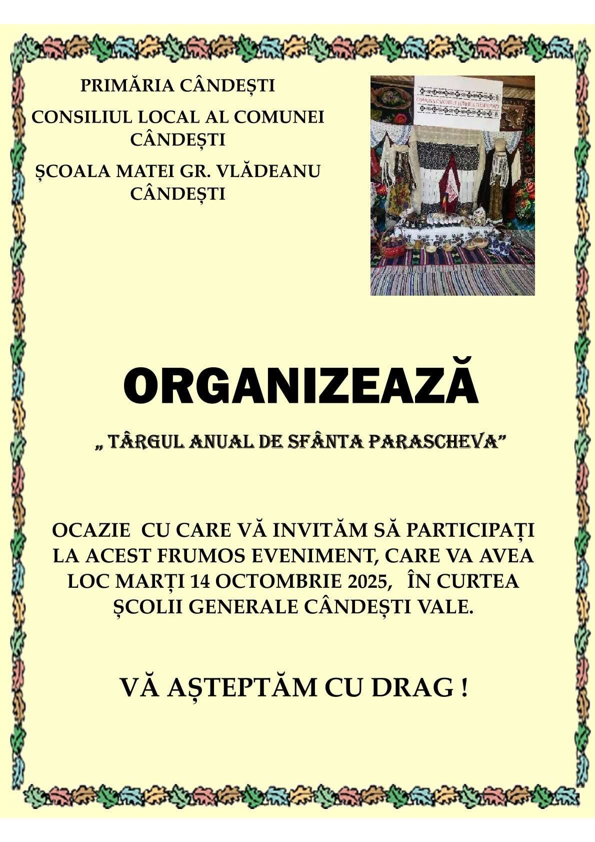 You are currently viewing Cândeștiul îmbracă straie de sărbătoare la Târgul de Sfânta Parascheva
