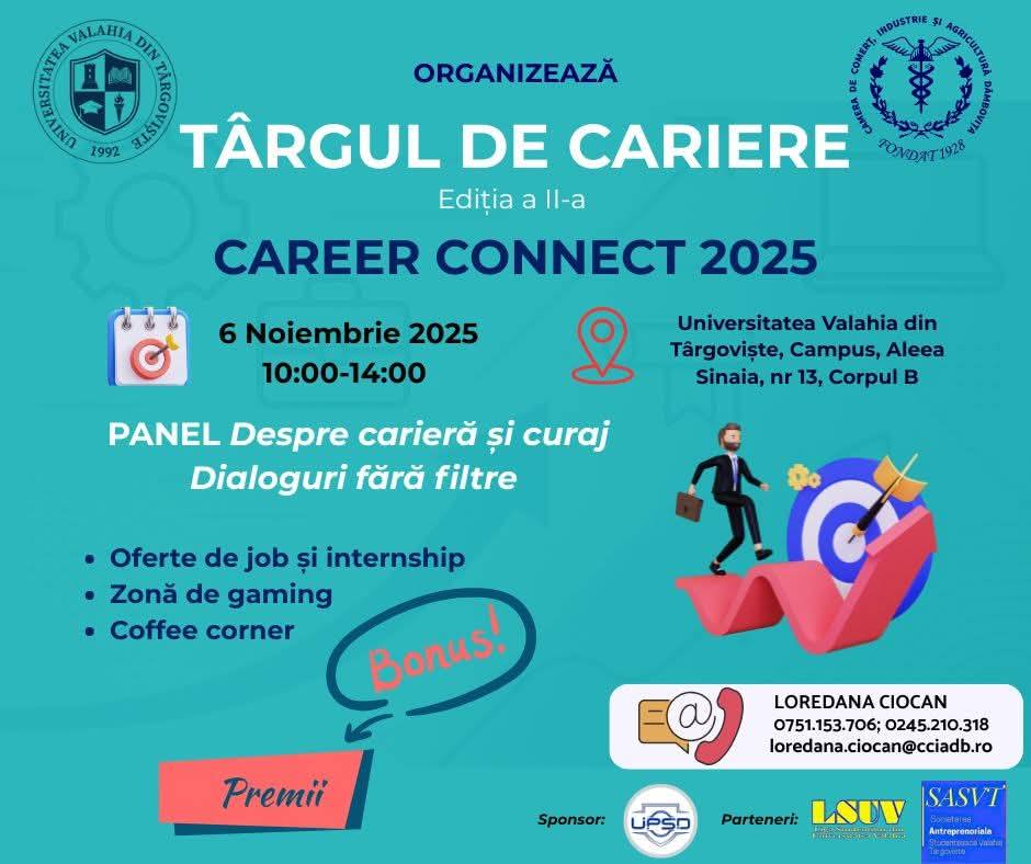 You are currently viewing Târgul de cariere revine, joi, la Universitatea „Valahia”, cu sprijinul Camerei de Comerț Dâmbovița