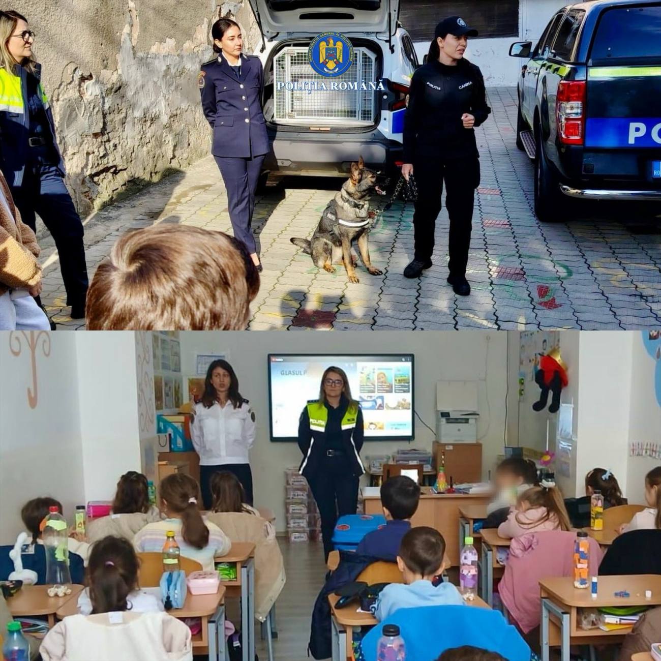 You are currently viewing Activități educativ-preventive desfășurate de polițiștii dâmbovițeni la Școala Gimnazială „Vasile Cârlova” din Târgoviște