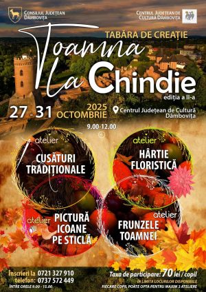 Read more about the article Tabăra de creație pentru copii „Toamna la Chindie” revine la Târgoviște. Înscrierile sunt deschise până pe 23 octombrie