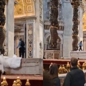 Read more about the article Un bărbat a urinat pe altarul Bazilicii Sfântul Petru din Vatican