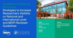 Read more about the article Universitatea „Valahia” Târgoviște găzduiește un Atelier de Editură Academică, organizat în parteneriat cu Multidisciplinary Digital Publishing Institute