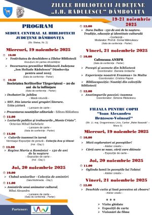 Read more about the article Manifestări culturale și educaționale, cu ocazia evenimentului Zilele Bibliotecii Județene ”I.H. Rădulescu”
