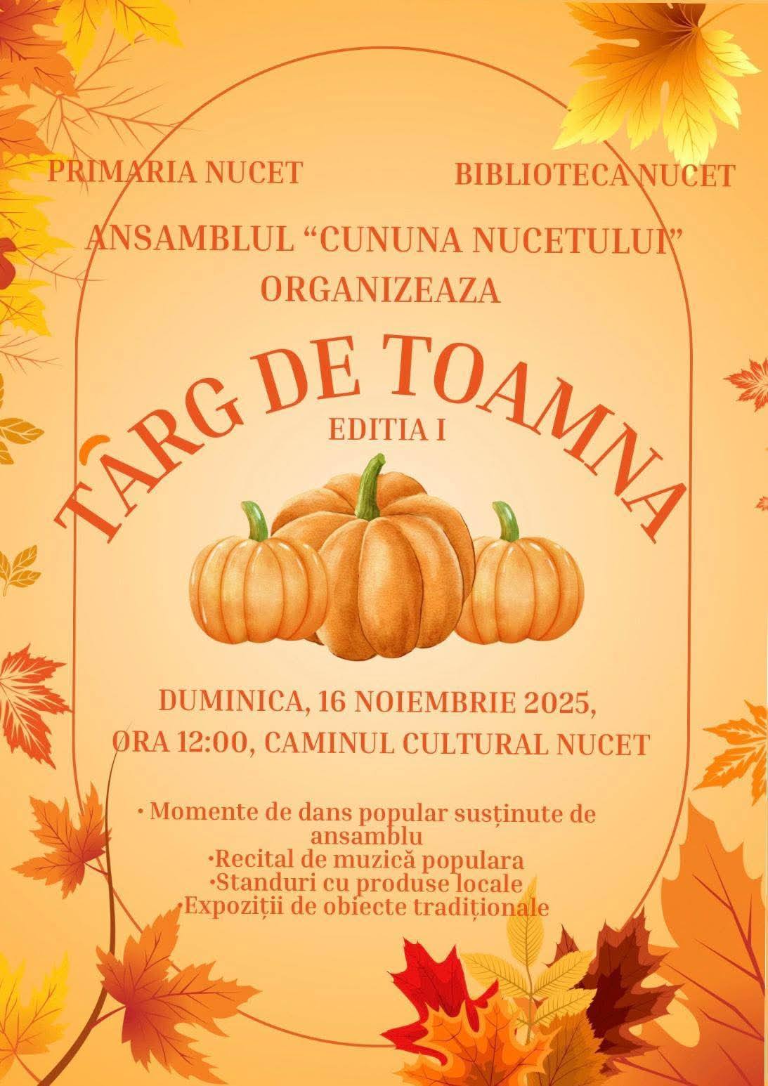 You are currently viewing Târg de Toamnă, mâine, la Nucet