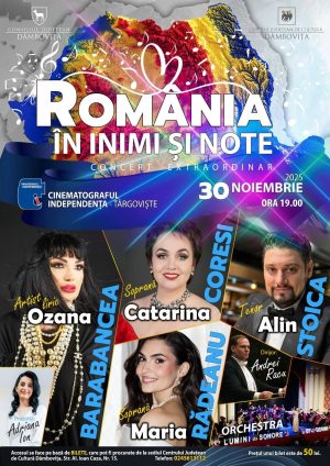 Read more about the article Concert extraordinar dedicat Zilei Naționale, „România în inimi și note”, astăzi, la Târgoviște