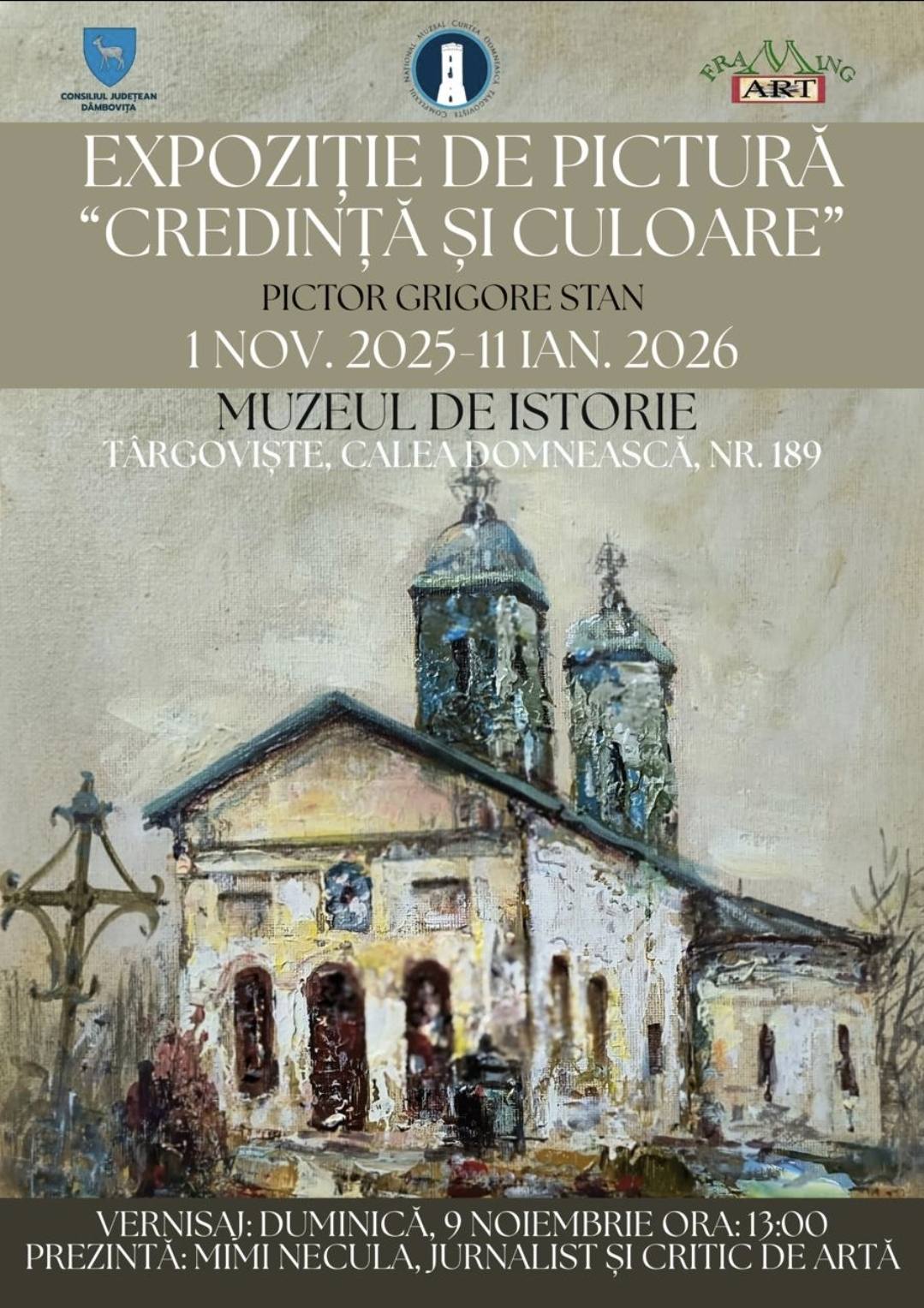 You are currently viewing „Credință și culoare” – Grigore Stan, Expoziție de pictură la Muzeul de Istorie