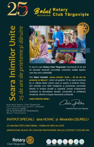 Read more about the article Rotary Club Târgoviște marchează 25 de ani de prietenie și dăruire printr-un nou bal caritabil