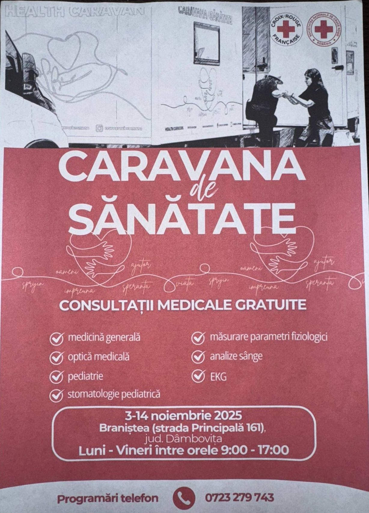 You are currently viewing Locuitorii comunei Braniștea sunt invitați la Caravana de Sănătate