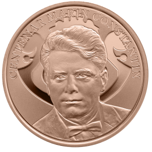 Read more about the article BNR  lansează în circuitul numismatic o monedă din tombac cuprat cu tema Centenar Marin Constantin, fondatorul Corului Madrigal
