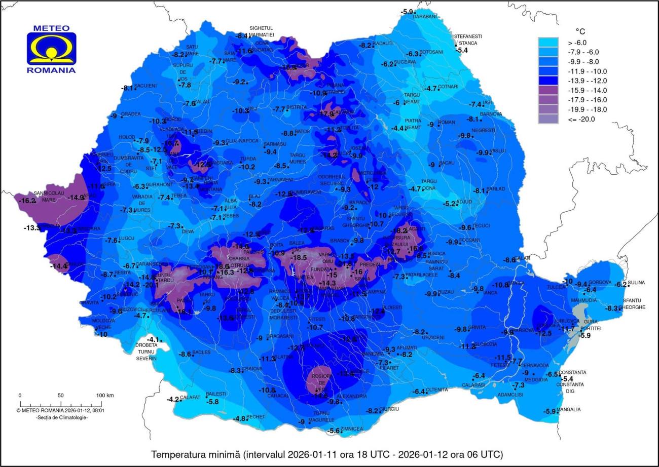 You are currently viewing Vreme geroasă, în toată țara. Minima nopții a fost de -11°C, la Târgoviște 