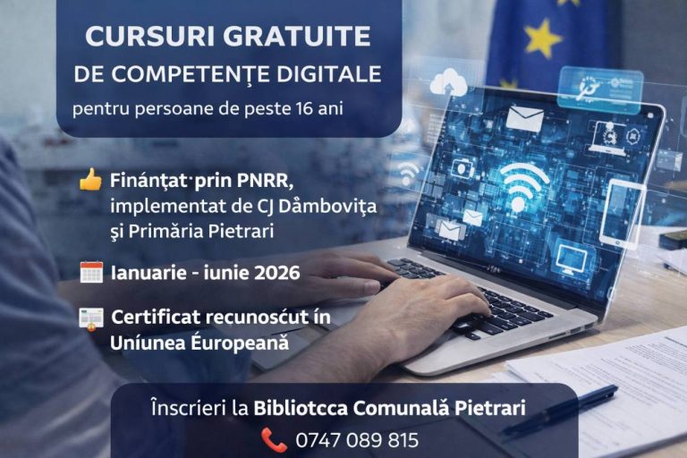 Cursuri gratuite de competențe digitale la Biblioteca Comunală Pietrari ...